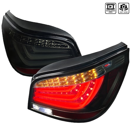 Spec-D Tuning 04-07 Bmw E60 Smoke LED Tail Lights LT-E6004BBLED-TM